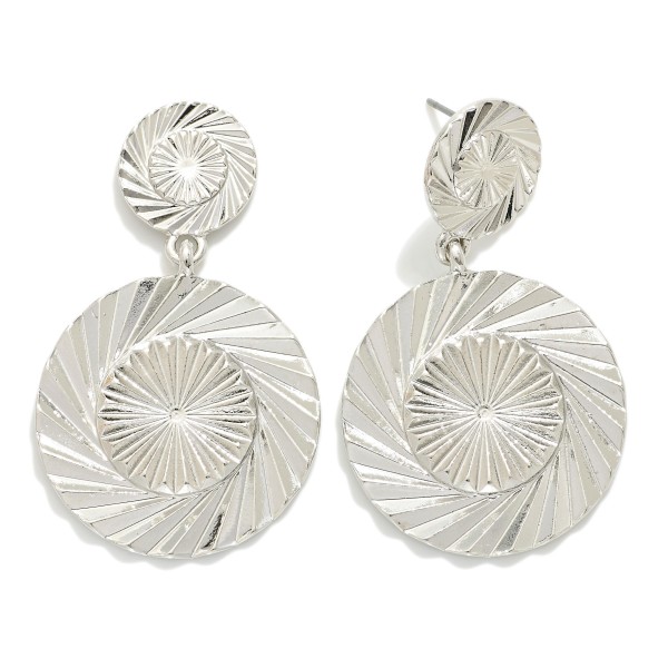 Wholesale metal Pinwheel Spiral Drop Earrings L