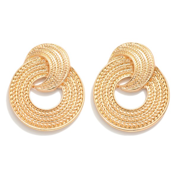 Wholesale nesting Circular Drop Earring Twisted Accent L