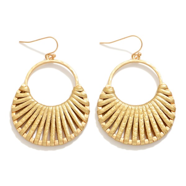 Woven Leather Drop Earrings 
- Approximately 1.75" L