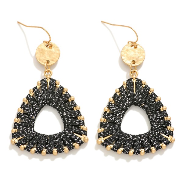 Wholesale tinsel Thread Wrapped Triangle Drop Earrings L