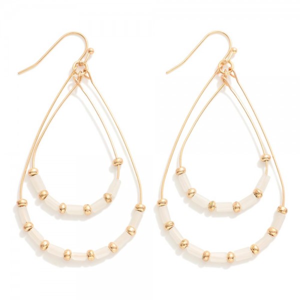 Wholesale layered Beaded Wire Teardrop Drop Earrings L