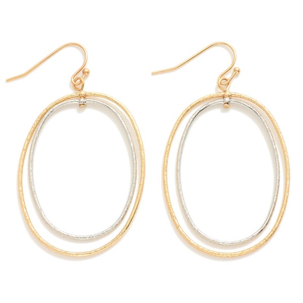 Wholesale concentric Metal Swivel Ovals Drop Earrings L
