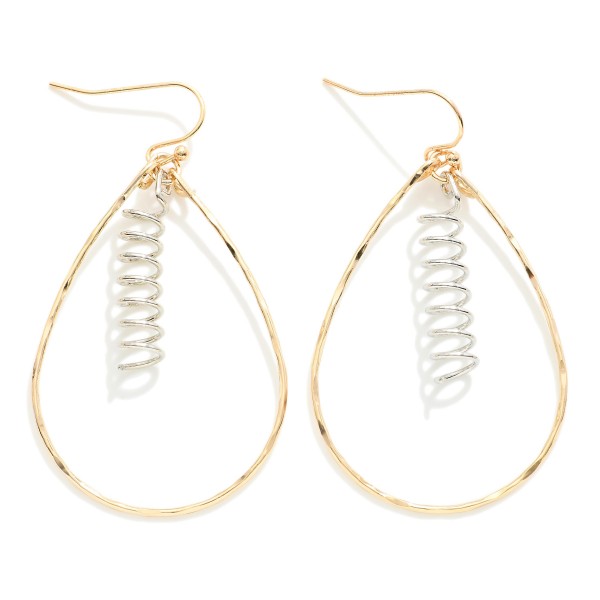 Wholesale metal Wire Teardrop Drop Earrings Metal Spiral Charm L