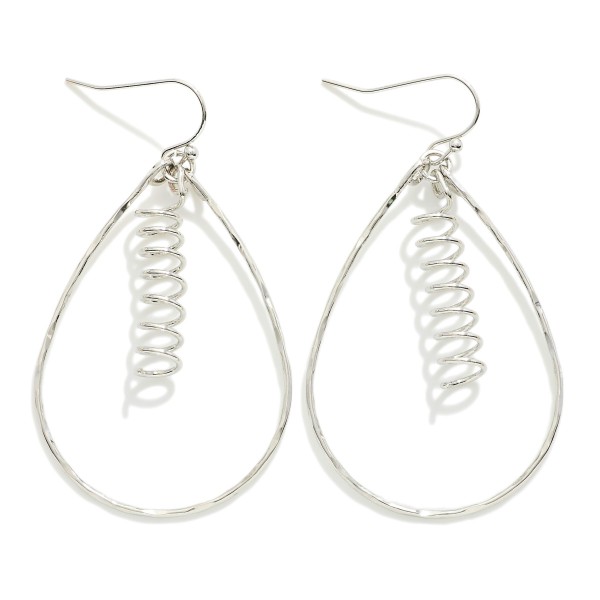 Wholesale metal Wire Teardrop Drop Earrings Metal Spiral Charm L