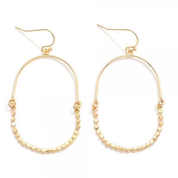 Wholesale metal Elongated Drop Hoop Earrings L