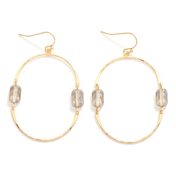 Wholesale cushion Cut Bead Linked Gold Half Circles Drop Earrings L