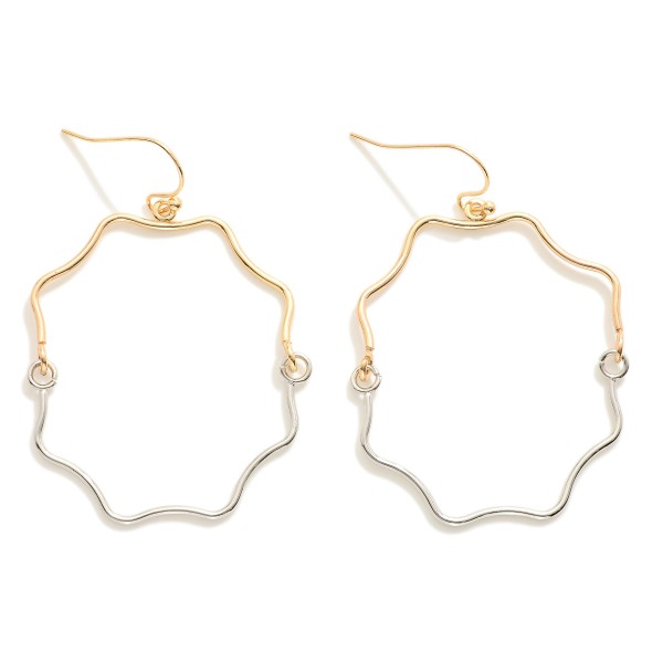 Wholesale metal Crimped Linked Hoop Drop Earrings L