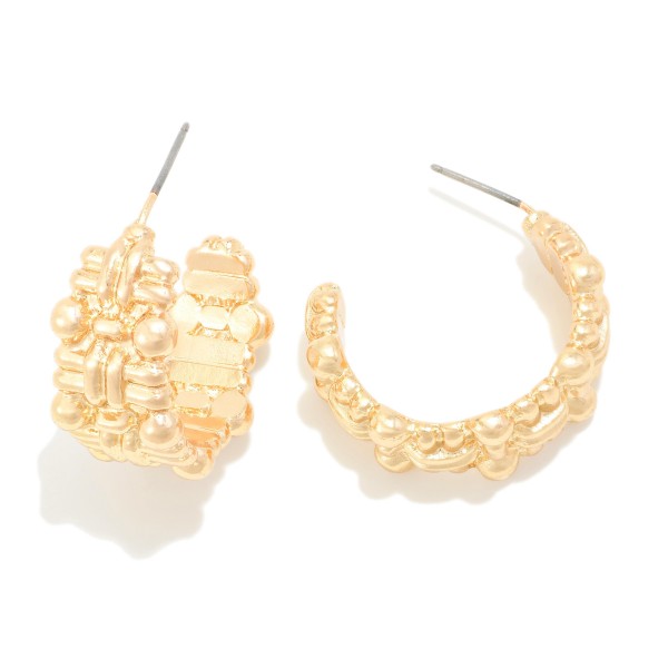 Wholesale metal Woven Hoop Earrings D