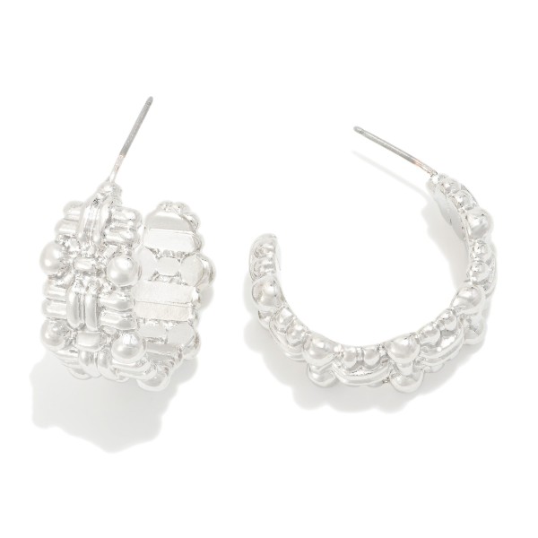 Wholesale metal Woven Hoop Earrings D