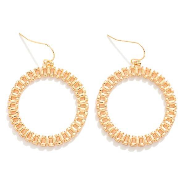 Wholesale metal Watchband Drop Hoop Earrings L