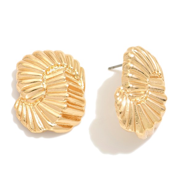 Wholesale metal Ribbed Post Drop Earrings L