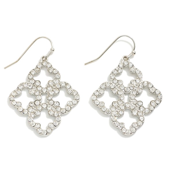 Wholesale rhinestone Studded Cluster Clovers Drop Earrings L