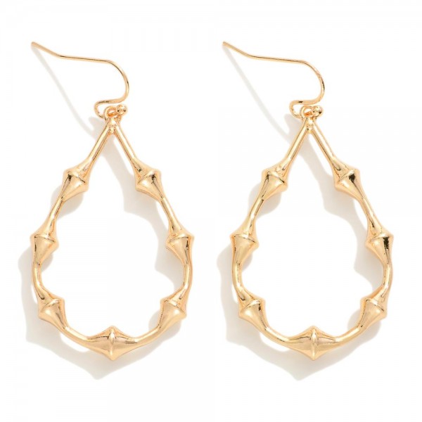 Wholesale metal Bamboo Teardrop Drop Earrings L