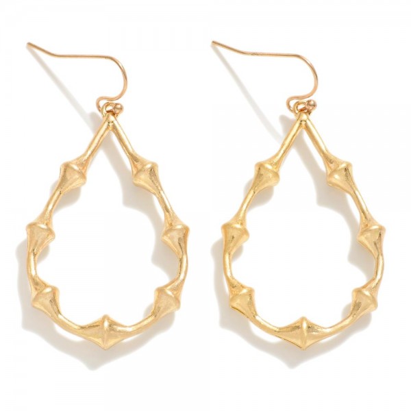 Wholesale metal Bamboo Teardrop Drop Earrings L