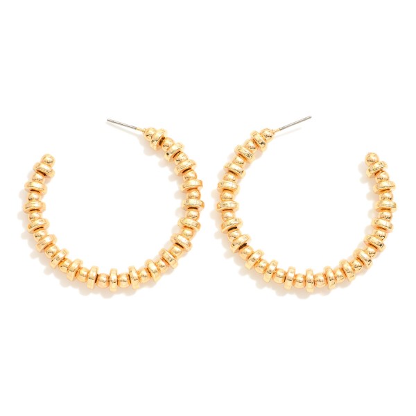 Wholesale metal Beaded Hoop Earrings D