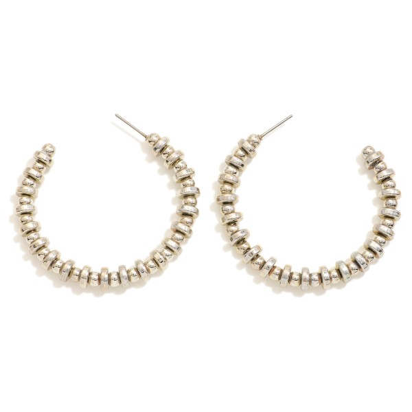 Wholesale metal Beaded Hoop Earrings D