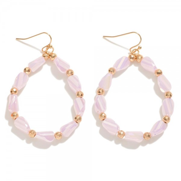 Wholesale faceted Beads Loop Drop Earrings L