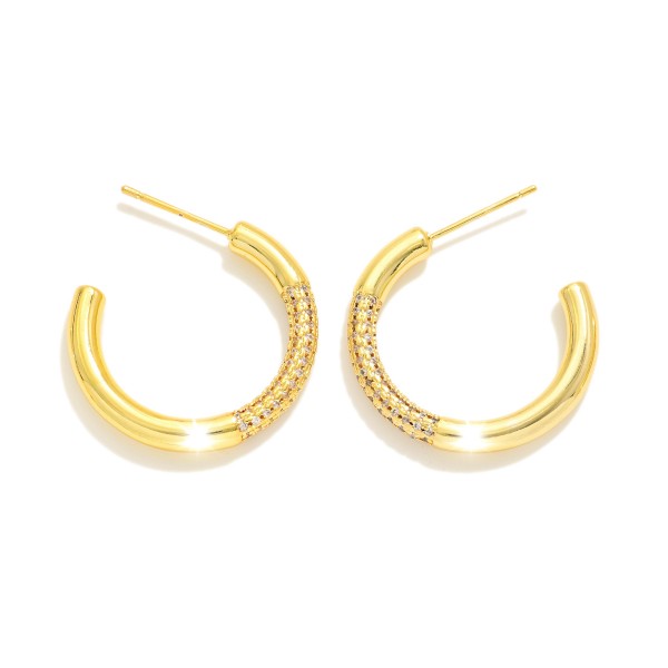 Wholesale do Everything Love Gold Dipped Hoop Earrings Cubic Zirconia Settings k