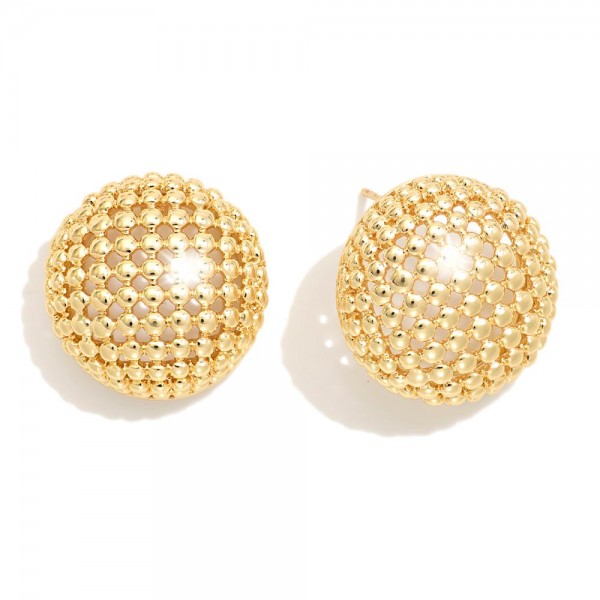 Wholesale do Everything Love Mesh Globe Post Drop Earrings Brass Base Hypoallerg