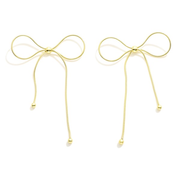 Wholesale metal snake Chain Bow Post Drop Earrings L