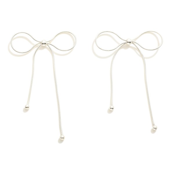 Wholesale metal snake Chain Bow Post Drop Earrings L