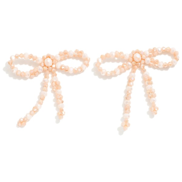 Wholesale faceted Bead Bow Post Drop Earrings L