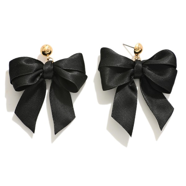 Bow Post Drop Earrings 

- Approximately 2.25" L