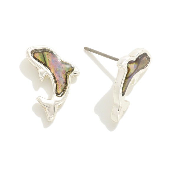 Wholesale pearlescent Dolphin Stud Earrings L