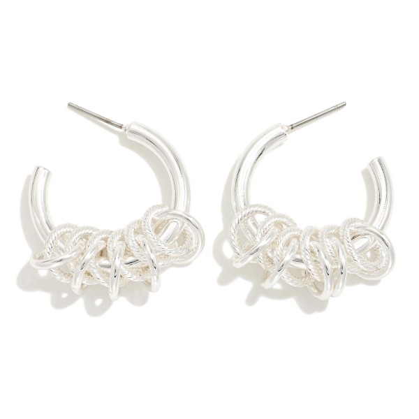 Wholesale metal Brass Hoop Earrings Linked Hoops Detail Brass Base DMetal Brass