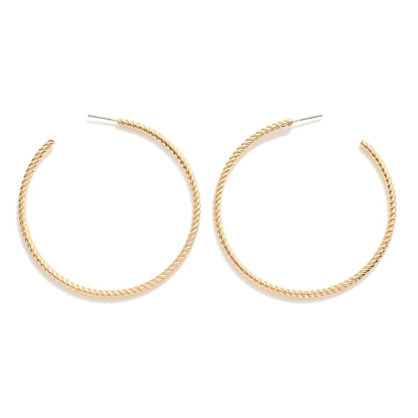 Wholesale large Gold Twisted Metal Hoop Earrings D
