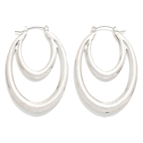 Wholesale simple Metal Nesting Drop Hoop Earrings L