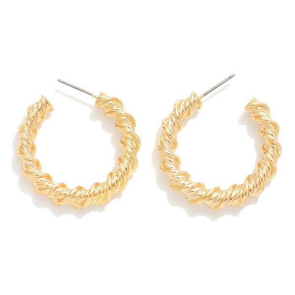 Wholesale chunky Twisted Metal Drop Hoop Earring L