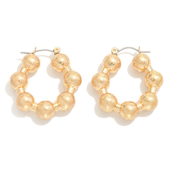 Wholesale gold Ball Hoop Earrings D