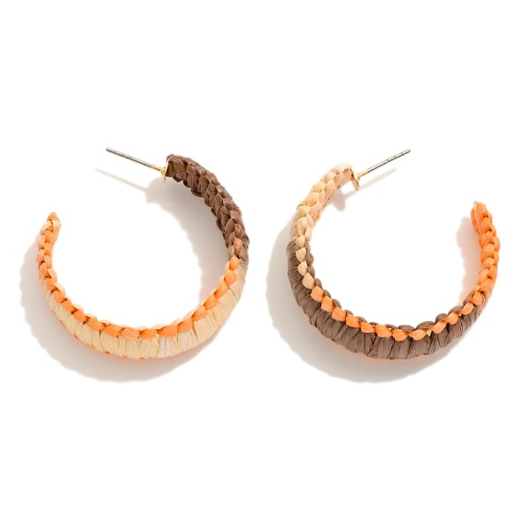 Gradient Raffia Wrapped Hoop Earrings

- Approximately 1.5" D