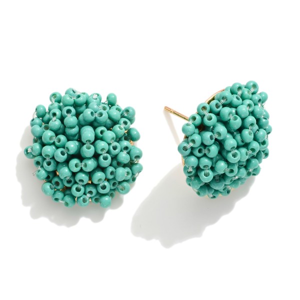 Wholesale cluster Seed Beaded Stud Earring D