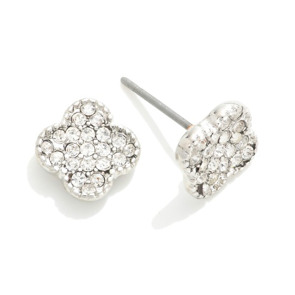 Wholesale rhinestone Studded Clover Stud Earrings L