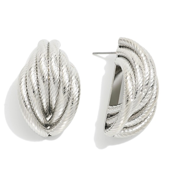 Gold/Silver Dipped Chunky Twisted Rope Post Drop Earrings 

- Silver/Gold Dipped
- Approximately 1.5" L