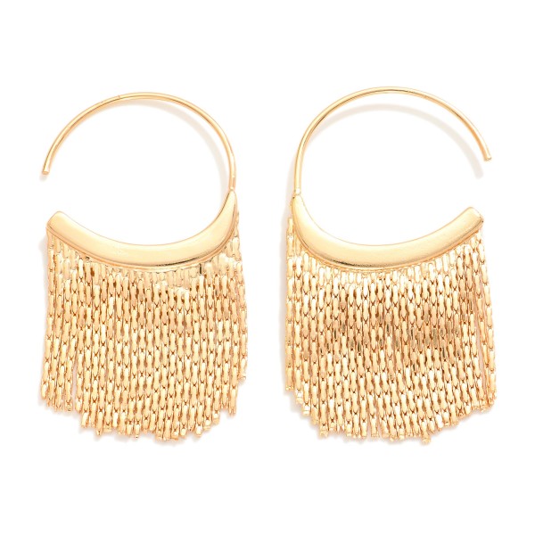 Wholesale metal Open Hoop Earrings Metal Tassel Details D