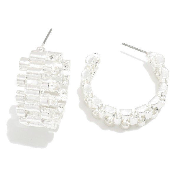 Wholesale silver Gold Dipped Chain Link Hoop Earrings Silver Gold Dipped D