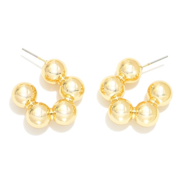 Wholesale gold Dipped Bead Hoop Earrings Gold Dipped D