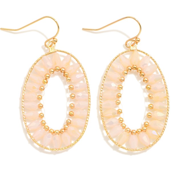 Wholesale beaded Oval Drop Earrings L