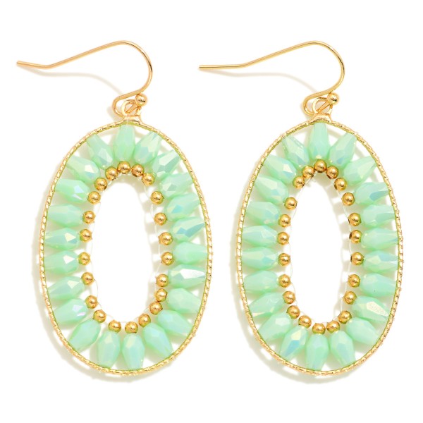 Wholesale beaded Oval Drop Earrings L