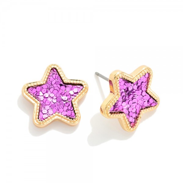 Glitter Star Stud Earrings

- Approximately .5' L