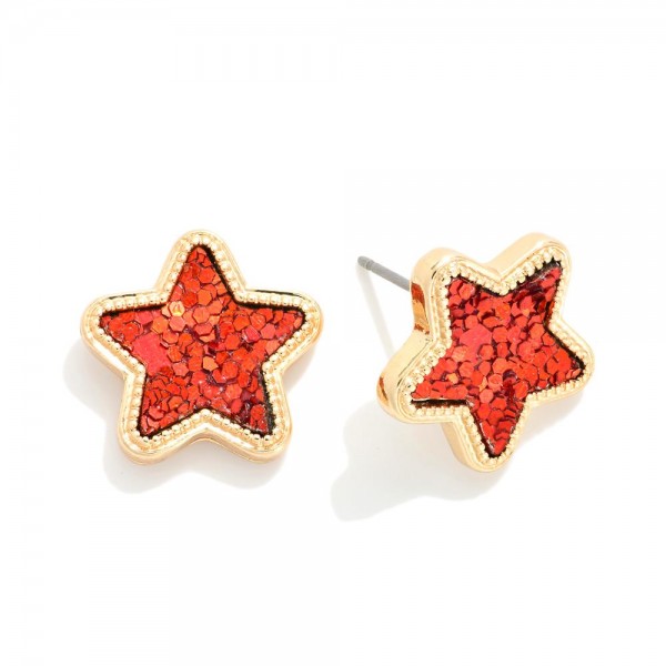 Glitter Star Stud Earrings

- Approximately .5' L