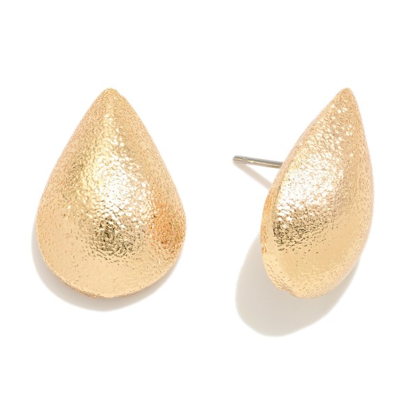 Wholesale textured Metal Teardrop Earrings L