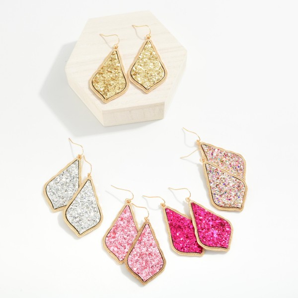 Glitter Teardrop Drop Earrings
- Approximately 2" L