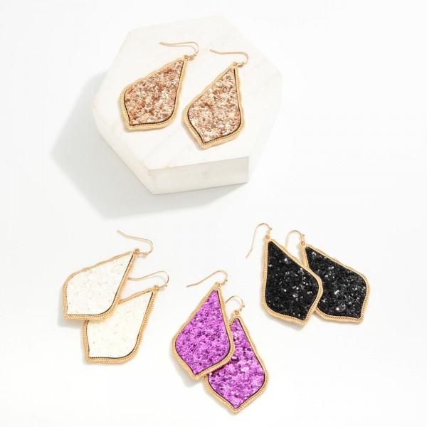 Glitter Teardrop Drop Earrings
- Approximately 2" L