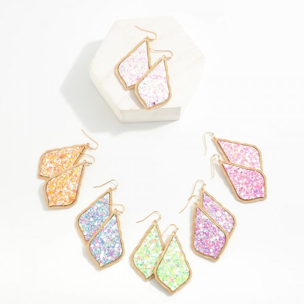Glitter Teardrop Drop Earrings
- Approximately 2" L
