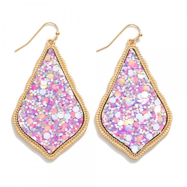 Glitter Teardrop Drop Earrings 

- Approximately 2" L