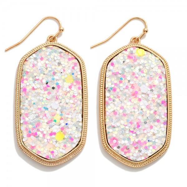 Wholesale long Glitter Hexagon Drop Earrings L